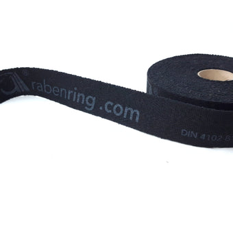 Gurtband  - Leinen, schwarz, 40 mm