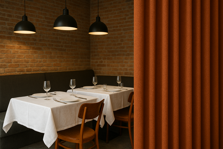 So einfach lösen Vorhänge das Tür-Problem in der Gastronomie