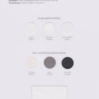 sample card projection foils